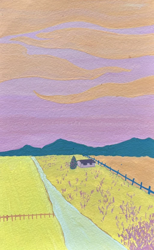 Paisagem amarela e rosa