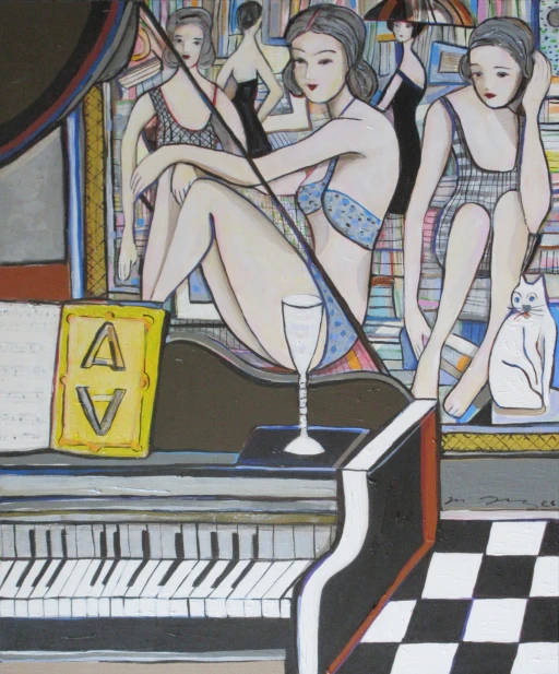 Sala de Estar com Quadro de Banhistas I