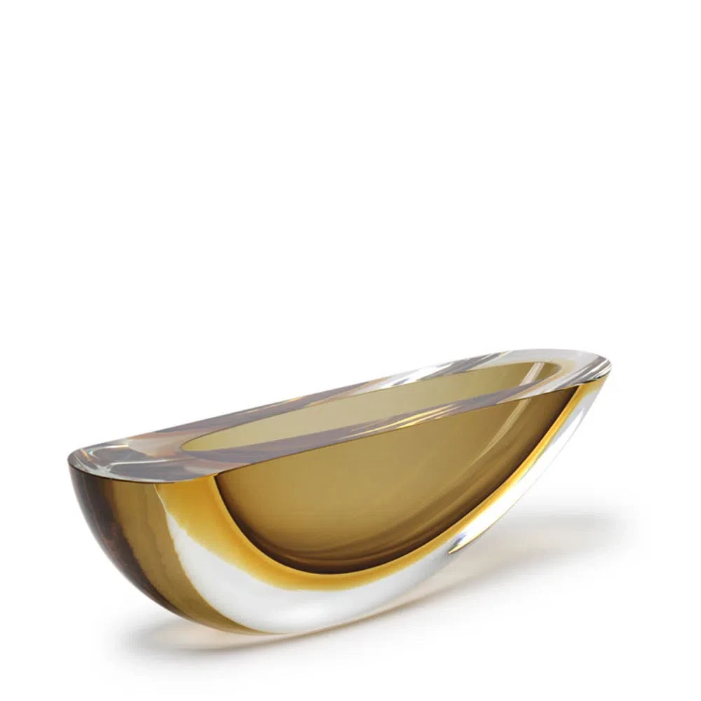 Vaso canoa fumê com Âmbar