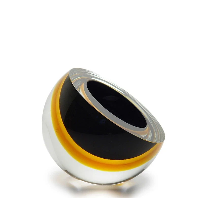 Vaso Gota Diagonal Fumê com Âmbar