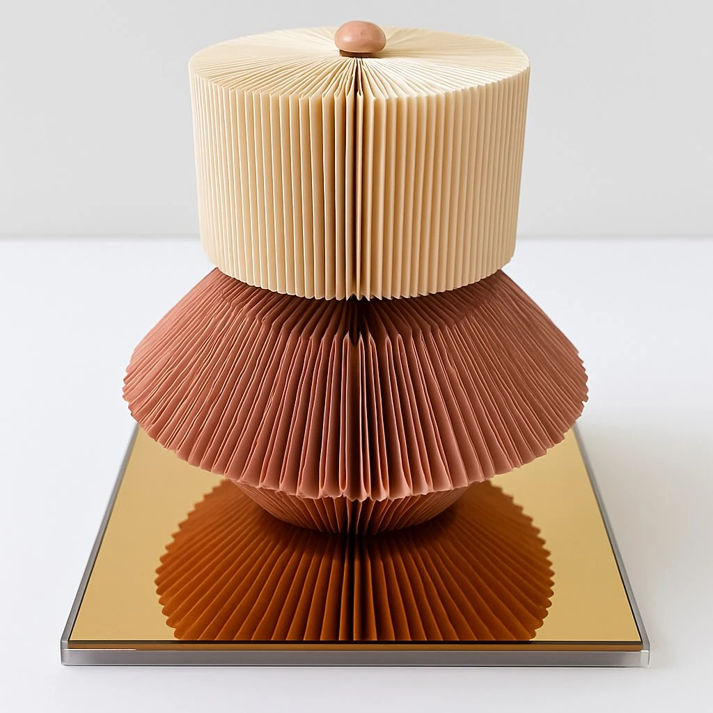 Escultura em Papel Dupla Rose na madeira