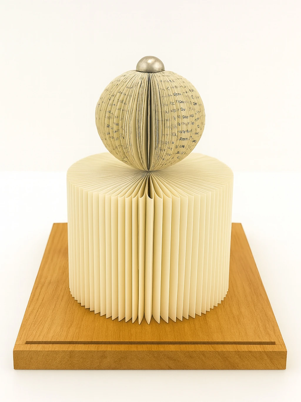 Escultura em Papel de livro dupla em madeira