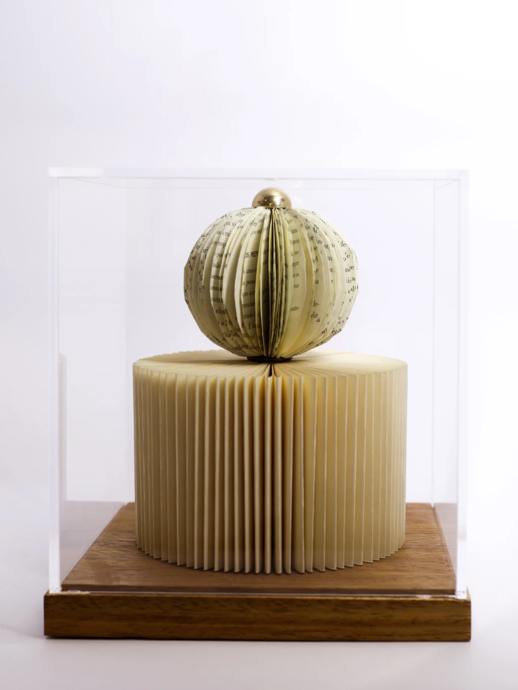 Escultura em Papel de livro dupla em madeira