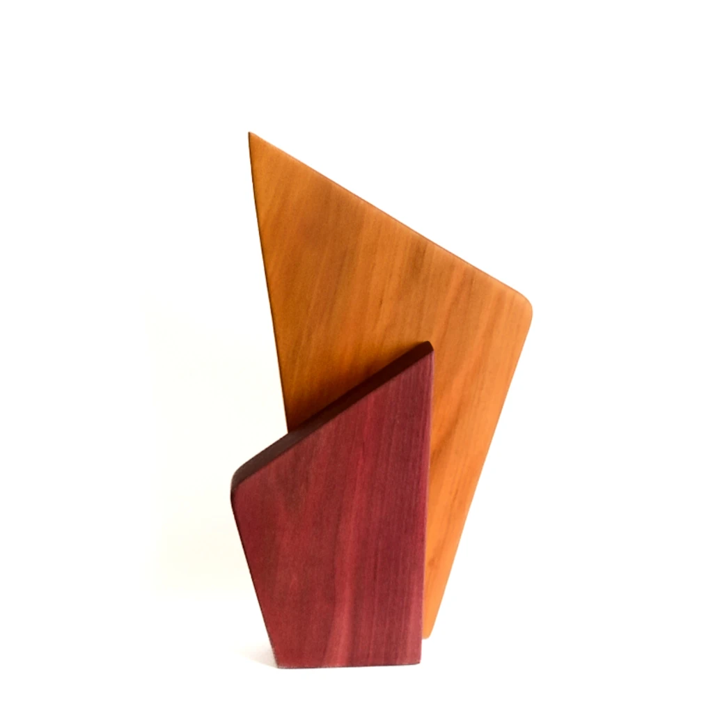 Vaso ângulo em Peroba mica e roxinho 