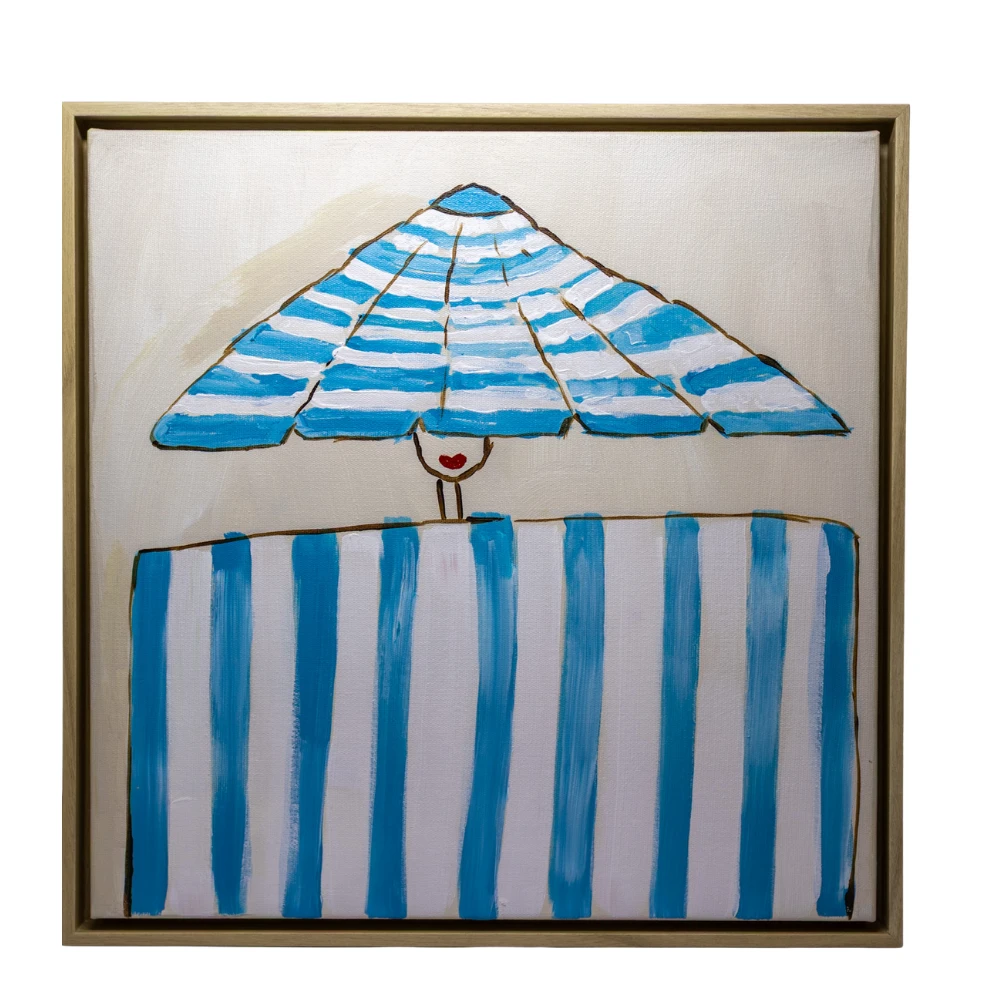 Série Mulheres 6  - Chapéu azul listrado