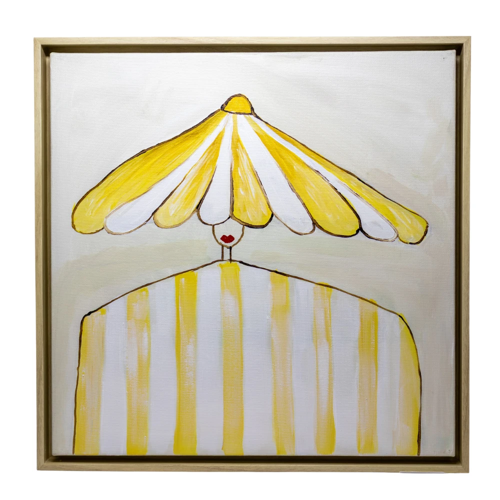 Série Mulheres 7 - Chapéu amarelo listrado