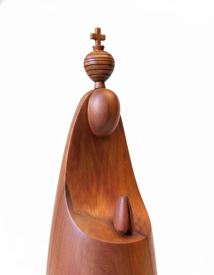 Escultura A Prece em peroba rosa