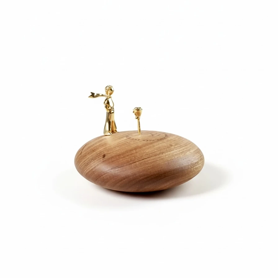 Pequeno Príncipe e a Rosa em Metal