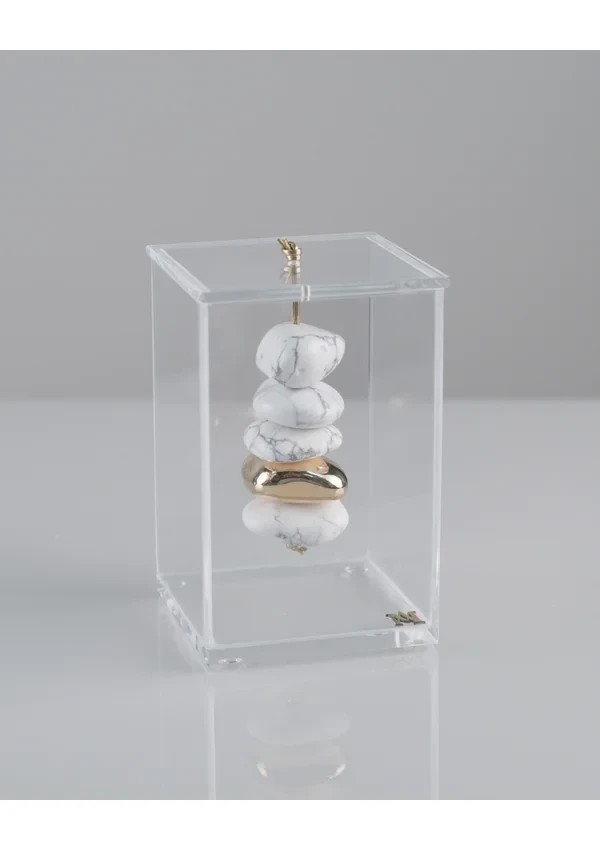 Caixa de Acrílico com Pedra Howlita