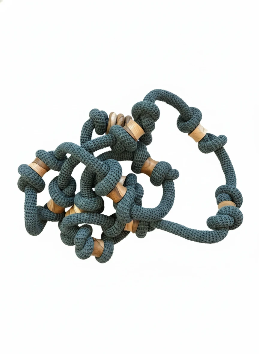 CORDA CIPÓ NÓS COM CONTAS DE MADEIRA