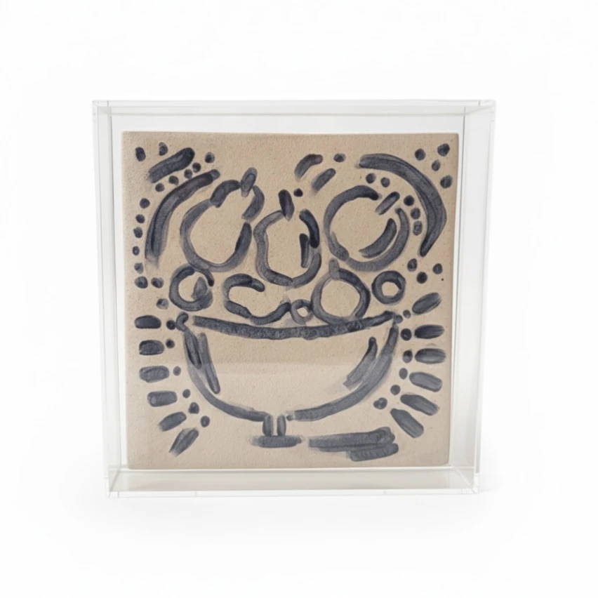 Quadrinho azul frutas