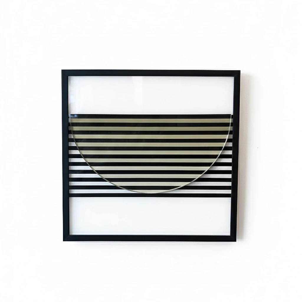 Quadro listrado vidro verde