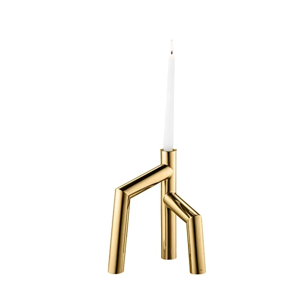 Castiçal Escora Revestido em Ouro