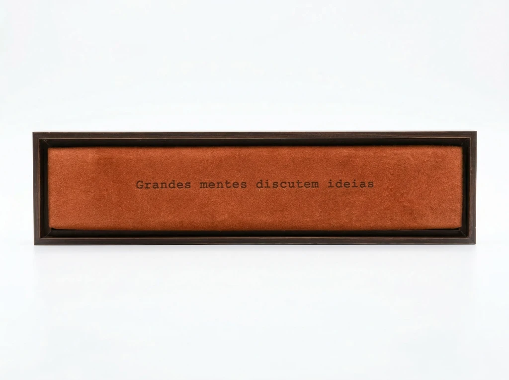 Régua em madeira e camurça: Grandes mentes discutem ideias