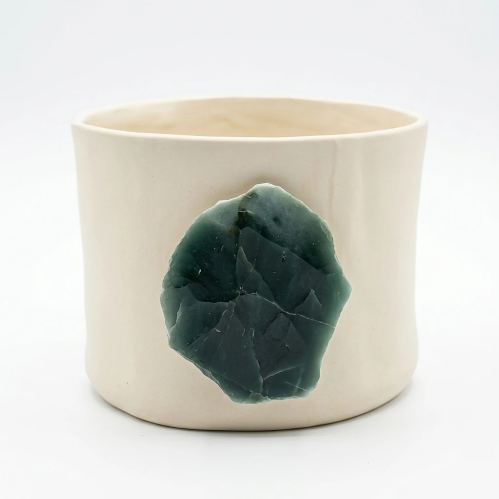 Cachepot com Pedra Quartzo Verde 