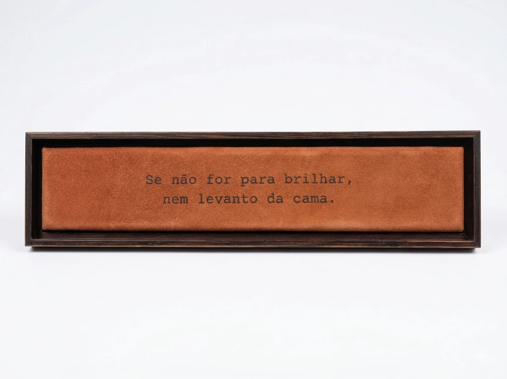 Régua em madeira e camurça: Se Não For Para Brilhar Nem Levanto da Cama