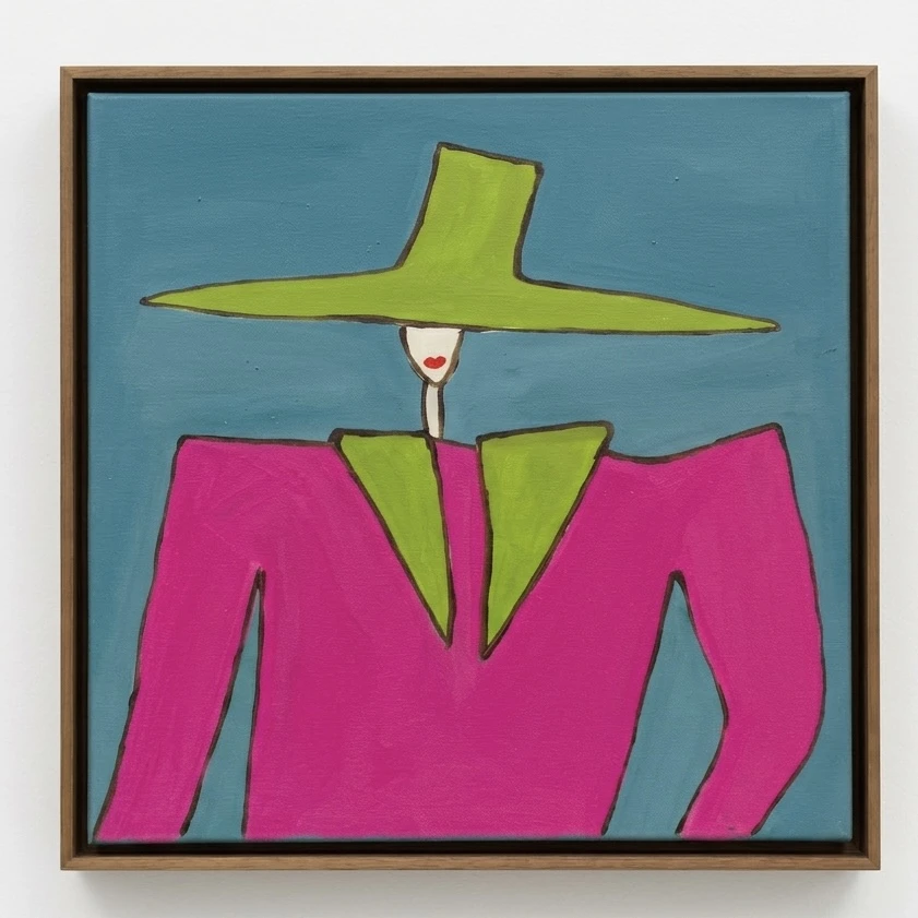 Séria mulheres: chapéu verde, Camisa rosa