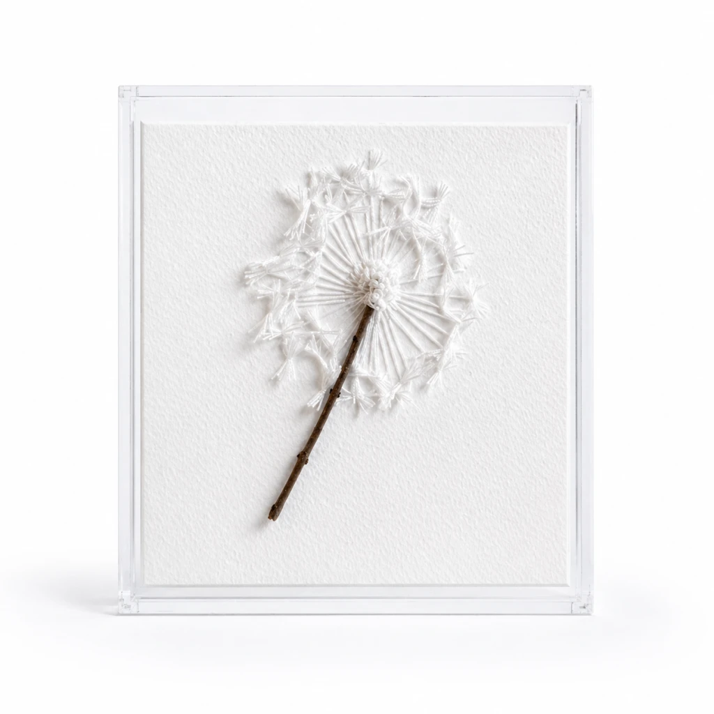 QUADRO BORDADO: DENTE DE LEÃO