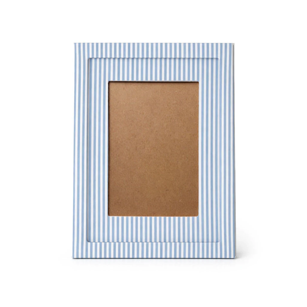 Porta Retrato: tecido listrado azul