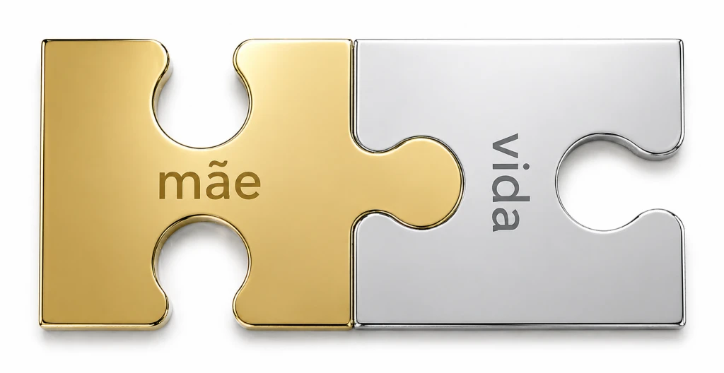Puzzle encaixe: Mãe + vida