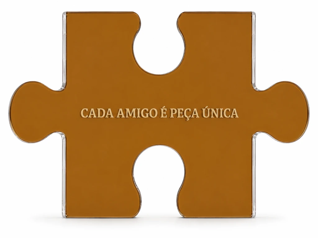 Quebra cabeça bronze: CADA AMIGO é PECA UNICA