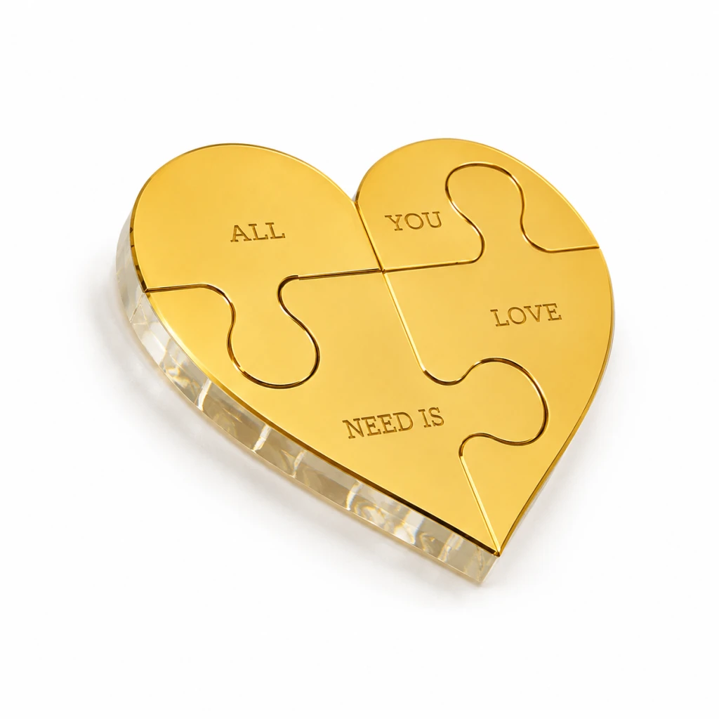PUZZLE CORAção gold: All you need is love