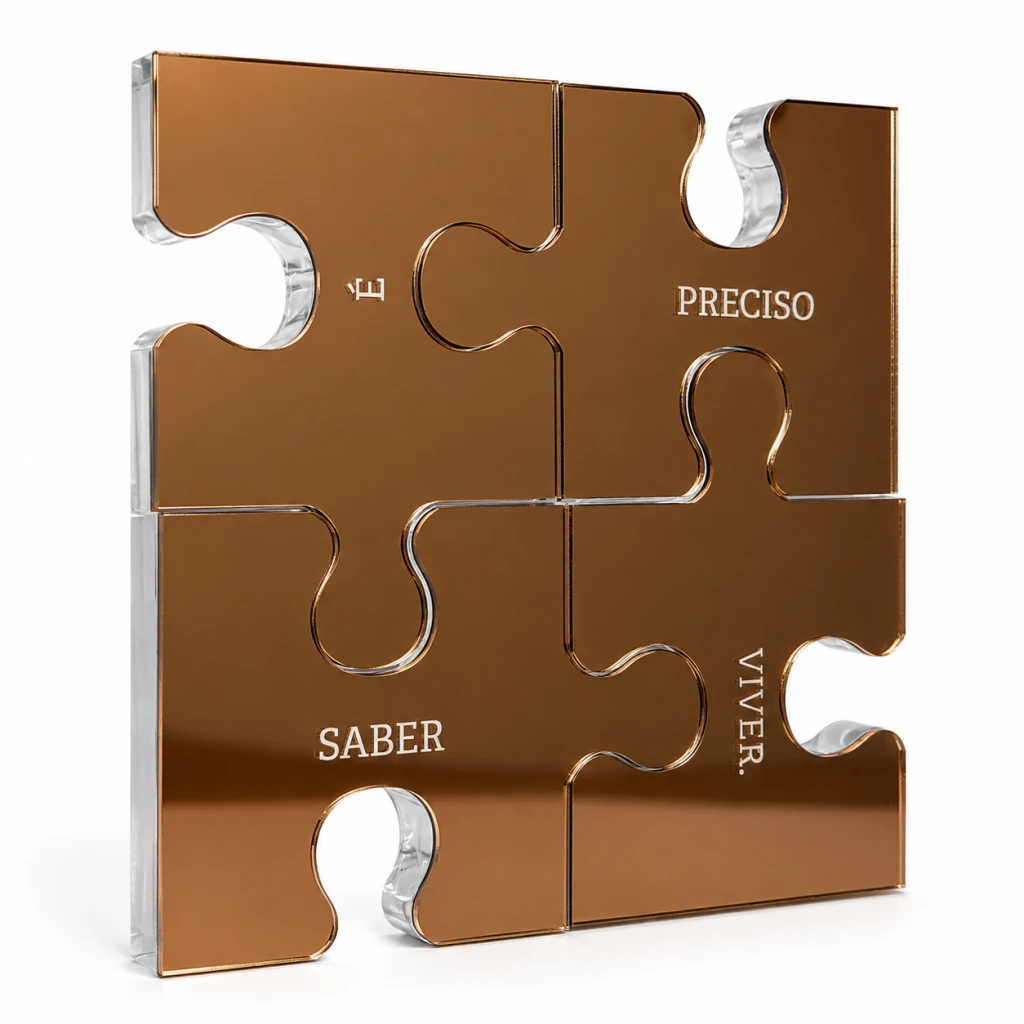 Puzzle 4 Peças bronze: É PRECISO SABER VIVER