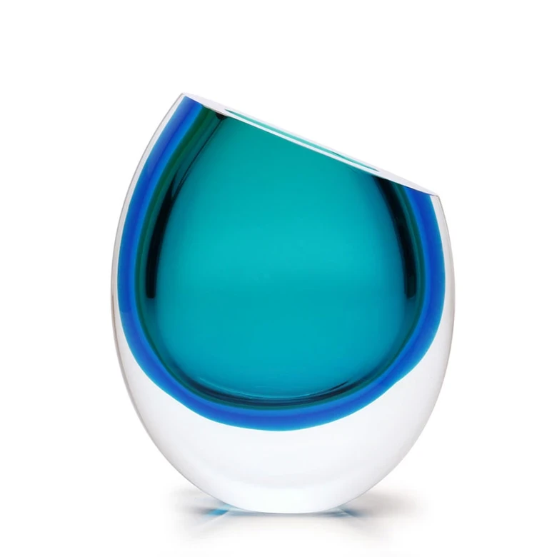 Vaso 96 Bicolor Verde com Água-marinha