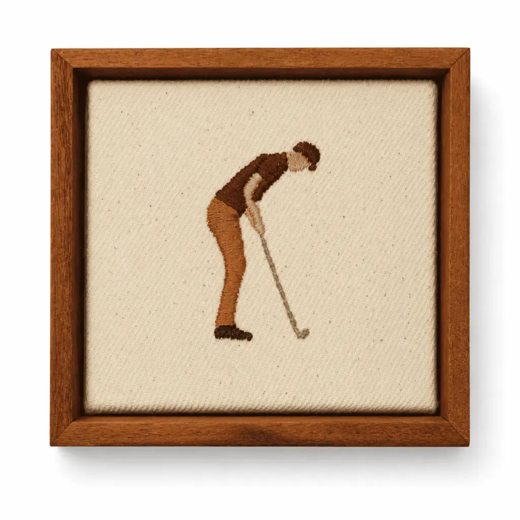 Mini Quadro Golfista masculino em Movimento