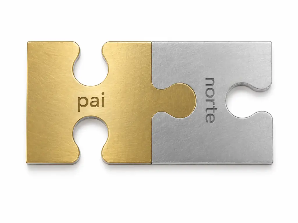Puzzle encaixe bronze: Pai + Norte