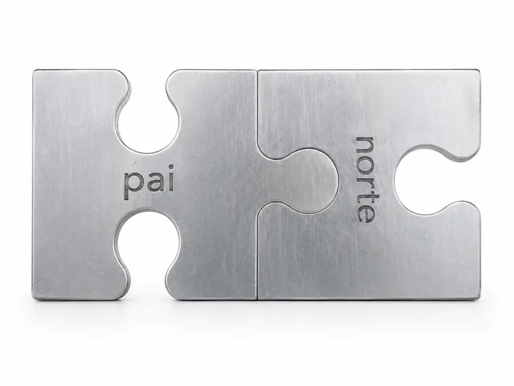 Puzzle encaixe prata: Pai + Norte