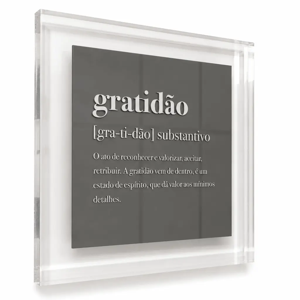 Quadro Definição Gratidão (Cinza)